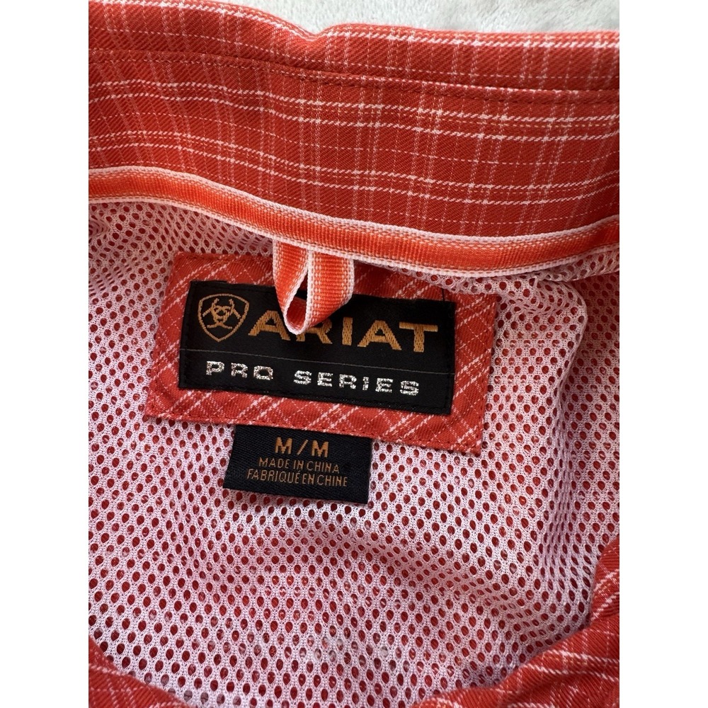 Ariat Pro Series Shirt Mens Medium Red Plaid Long Sleeve Outdoor Western - Picture 4 of 11
